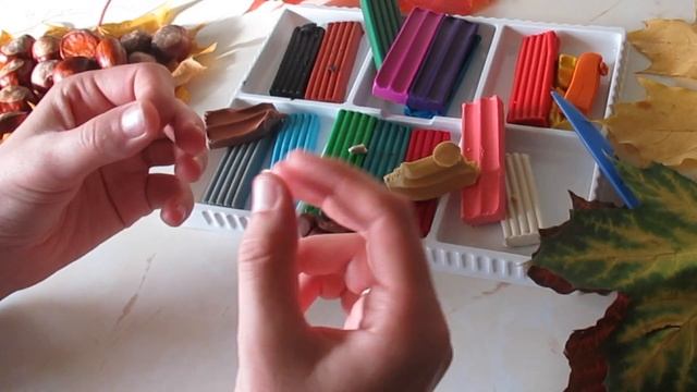 Как сделать осеннюю поделку. ПОДЕЛКИ ИЗ КАШТАНОВ И ПЛАСТИЛИНА. ГУСЕНИЦА, УЛИТКА, МИШКА смотреть онлайн