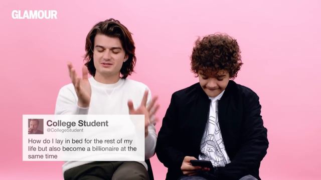 Stranger Things’ Gaten Matarazzo and Joe Keery Give Advice to Strangers on the Internet | Glamour смотреть онлайн