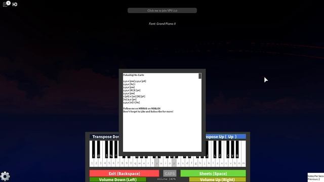 Fukashigi No Carte ROBLOX Piano Keys by Mirra смотреть онлайн