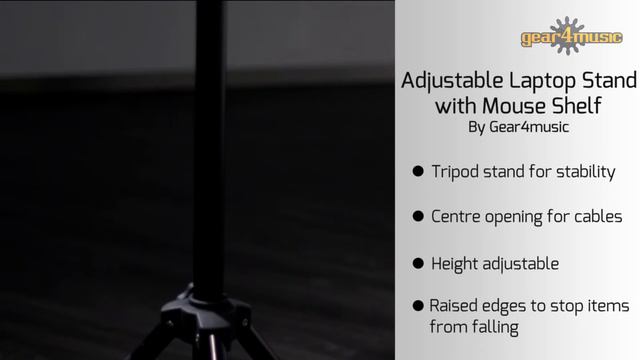 Adjustable Laptop Stand with Mouse Shelf by Gear4music смотреть онлайн