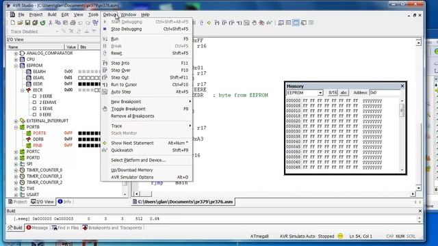 лекция 379 работа с EEPROM в AVRstudio и Proteus смотреть онлайн