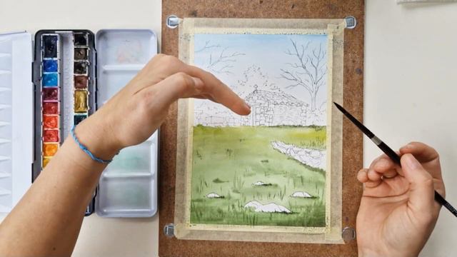 Fessünk közösen line&wash képet! Kis templom az akropoliszon - VALÓS IDEJŰ FESTÉS! смотреть онлайн