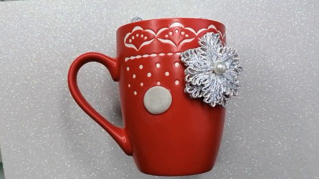 DIY БЫСТРЫЙ Декор кружки из полимерной глины/Cup Décor #Декоркружки #cupdécor #decorationideas