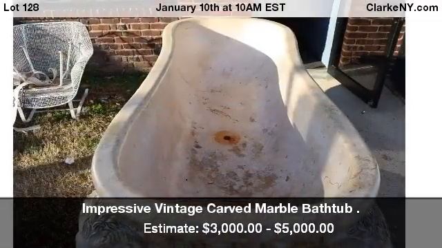 Impressive Vintage Carved Marble Bathtub . смотреть онлайн