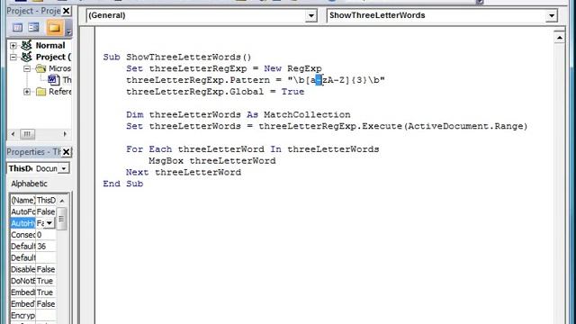 Find all 3 letter words in MS Word document using VBA and regular expressions смотреть онлайн