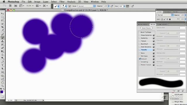 Photoshop CS5 406: Custom Brush Controls Grunge Brush Creation - 20 Airbrush Mode смотреть онлайн