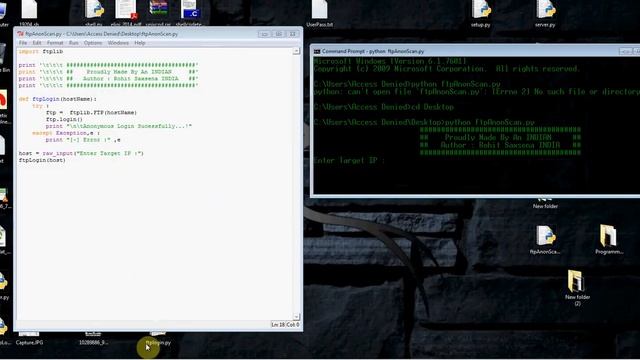 FTP annonymous scanner with Python ! смотреть онлайн