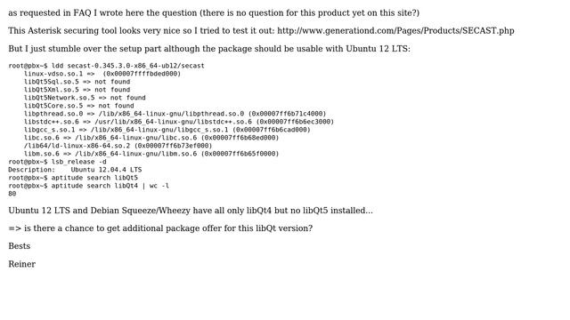 secAst lib prerequisites too new for Debian/Utuntu 12 LTS? смотреть онлайн