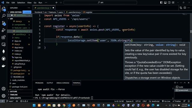 AsyncThunk Functions: usersService and usersSlice - API Front End Project. смотреть онлайн