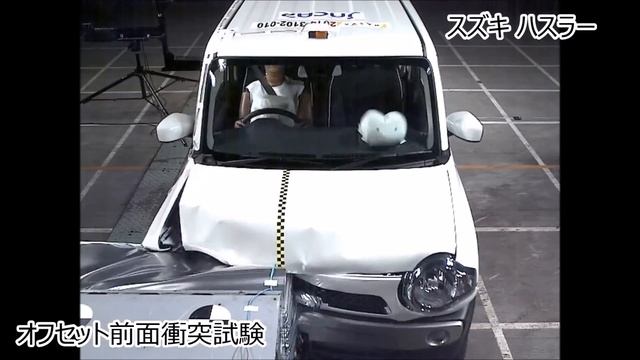 JNCAP - Suzuki Hustler / Mazda FLAIR - offset frontal crash test - 4 star safety rating смотреть онлайн