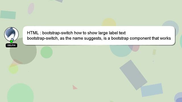 HTML : bootstrap-switch how to show large label text смотреть онлайн