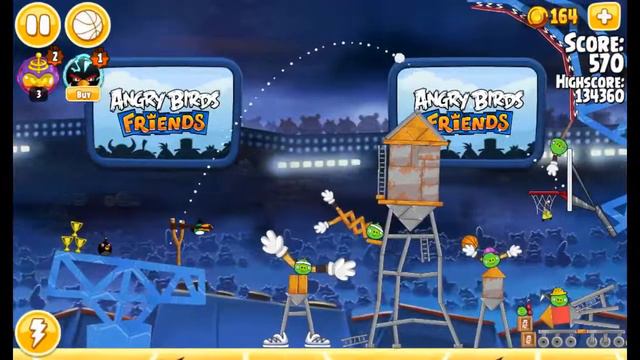 Angry Birds Seasons - Ham Dunk - Level 4-5 - 135,720 - World Record! смотреть онлайн