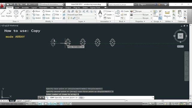 AutoCAD 2D Tutorials - 9.Basic commands (MOVE, COPY and ROTATE) смотреть онлайн