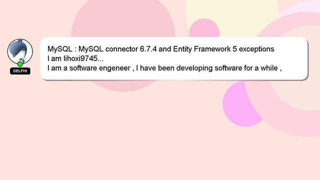 MySQL : MySQL connector 6.7.4 and Entity Framework 5 exceptions смотреть онлайн