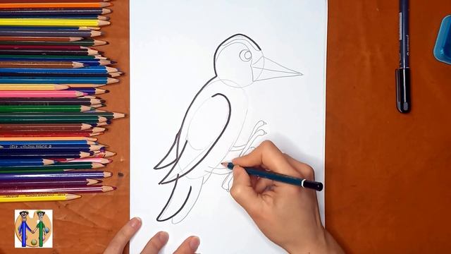 Как нарисовать дятла. Онлайн-школа рисования "Малевашки" смотреть онлайн