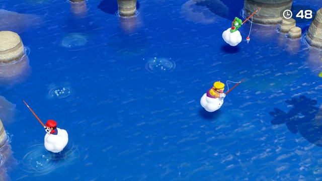 Super Mario Party - Mini Games - Rumble Fishing (Free For All) смотреть онлайн