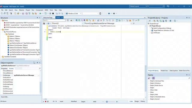 Delphi WebSocket Server - sgcWebSockets смотреть онлайн