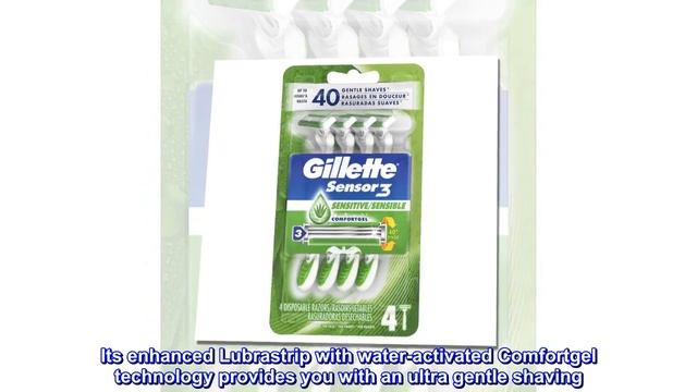 Gillette Sensor3 Sensitive Men's Disposable Razor, 4 Razors смотреть онлайн