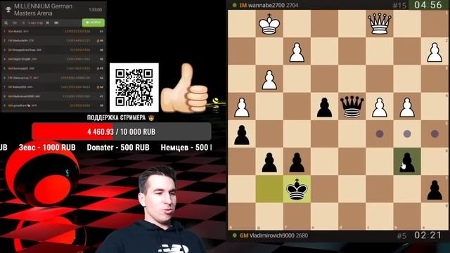 [RU] ?MILLENNIUM German Masters Arena 8+0 на Lichess.org ♟ Играет и комментирует ДМИТРИЙ АНДРЕЙКИН смотреть онлайн
