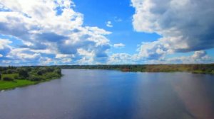 Вид из окна поезда "Сапсан" - река Волхов (п. Волхов Мост, Новгородская обл.)