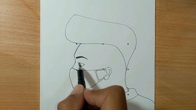 How to draw a boy with mask pencil drawing || 9 बिंदु से बनाएं ladka ka chitra || simple boy drawin смотреть онлайн