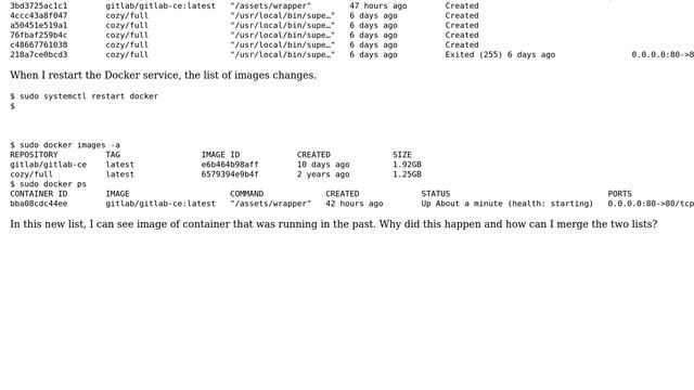 Docker images list changed when restarting docker service смотреть онлайн