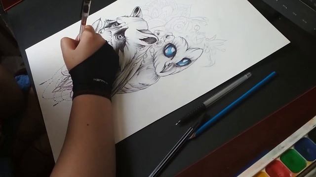 Работа над эскизом татуировки 