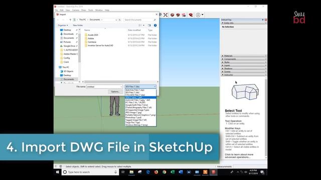 How to Import DWG File into SketchUp | SkillBD смотреть онлайн