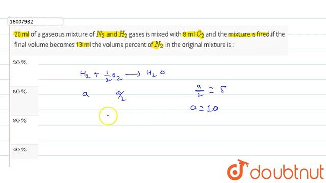 20 ml of a gaseous mixture of `N_2` and `H_2` gases is mixed with 8 ml `O_2` and the mixture is смотреть онлайн