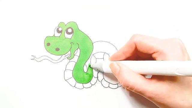 Coloring for Kids: How to Draw a Snake смотреть онлайн