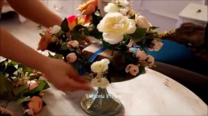 Делаем композицию из искусственных цветов