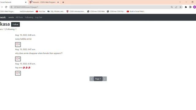 Social Network cs50 web prograamming with python and js смотреть онлайн