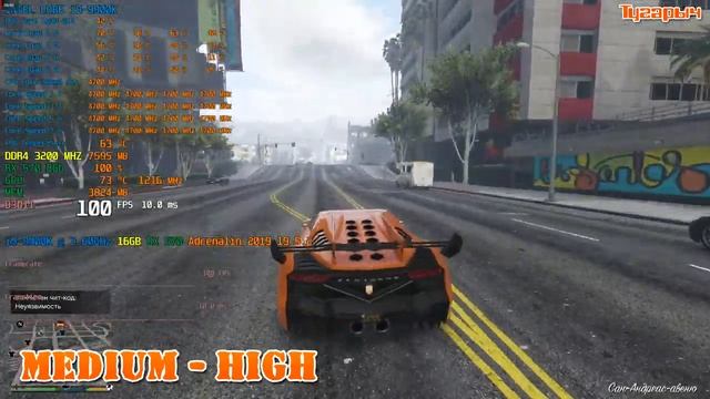 Grand Theft Auto V Intel® Core™ i9 9900K AMD RX 570 8Gb смотреть онлайн