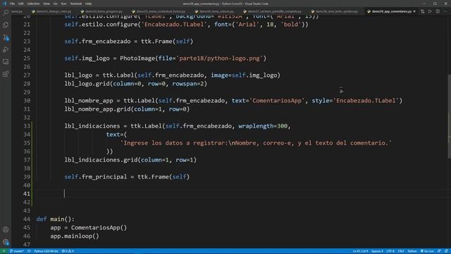Python Curso V2: 727 3/5 Aplicación de Gestión de Comentarios desde una Interfaz Gráfica de Usuario смотреть онлайн