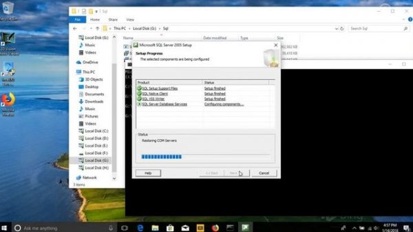 How to install Microsoft sql server management studio 2005 on windows 10