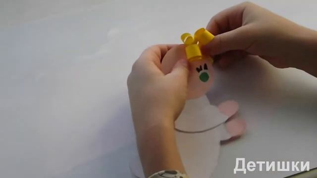 Ангелочек.Объемная валентинка. Поделка из цветной бумаги смотреть онлайн
