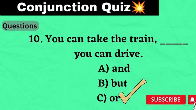 Conjunction Quiz 🧠l English Grammar Test 🧠 смотреть онлайн