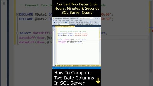 Convert two dates into hours, seconds and minutes sql server query смотреть онлайн