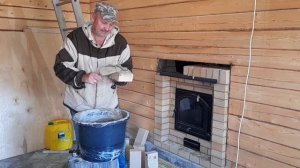 печь в баню.