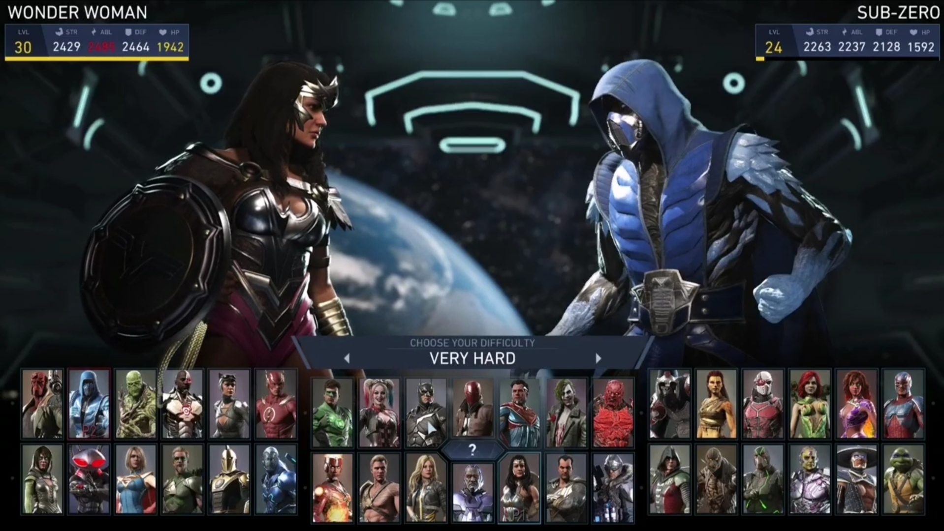Бой Mortal Kombat Injustice 2 - Wonder Woman Vs Sub Zero (Very Hard)
