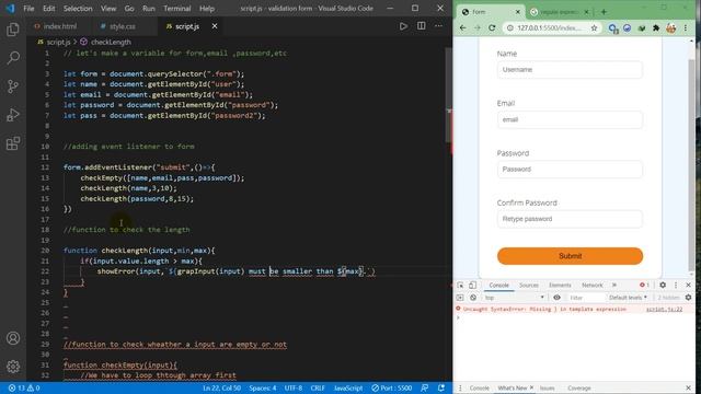 Form Validation using Pure Vanilla Javascript || 2020 смотреть онлайн