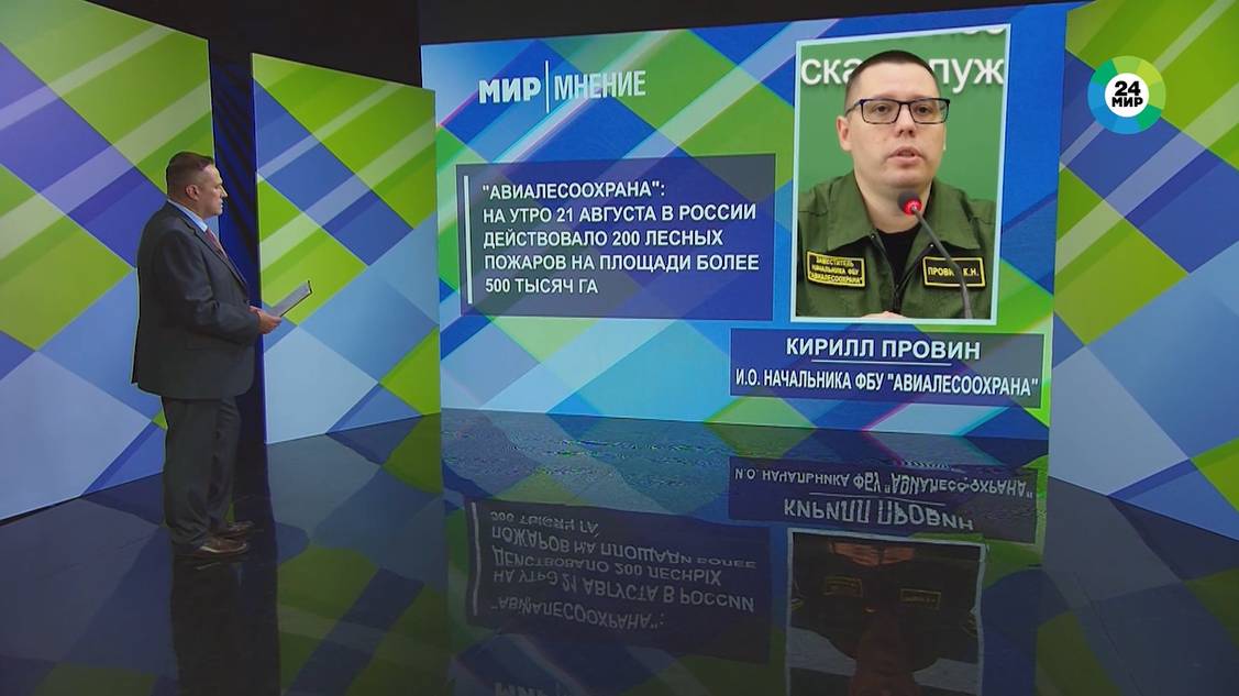 Мир 24_Программа «Мнение» с участием и.о. начальника ФБУ «Авиалесоохрана» Кирилла Провина смотреть онлайн