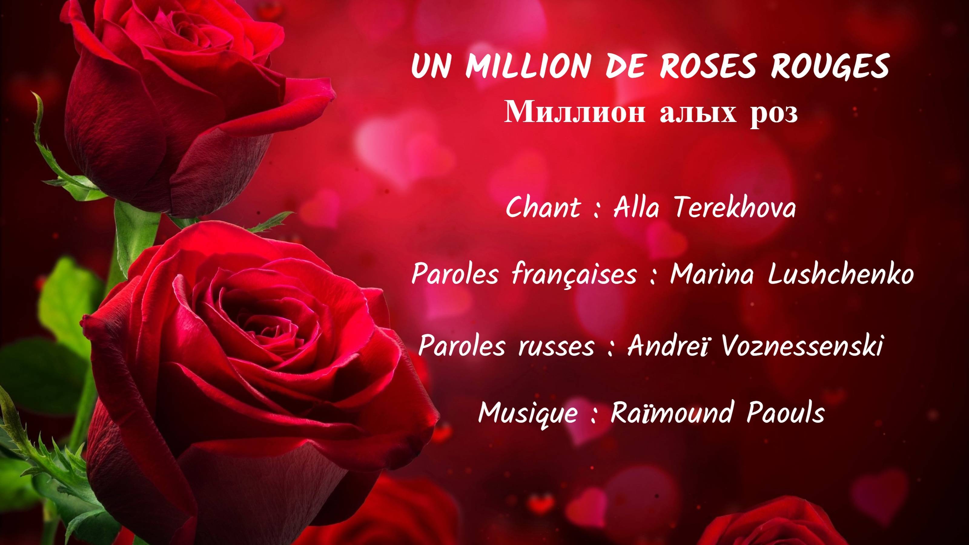UN MILLION DE ROSES ROUGES (chanson russe en français) – МИЛЛИОН АЛЫХ РОЗ (на французском) смотреть онлайн