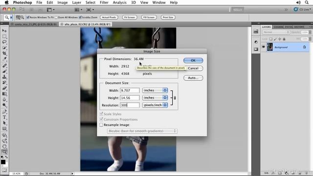 Photoshop CS5: Image Size and Resolution and Resizing an Image смотреть онлайн
