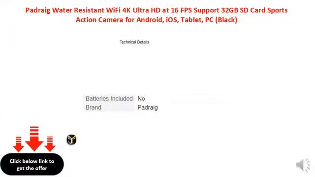 Padraig Water Resistant WiFi 4K Ultra HD at 16 FPS Support 32GB смотреть онлайн