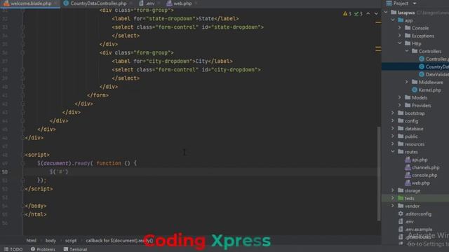 Laravel 8 Dependent Country State City Dropdown with AJAX | Coding Xpress смотреть онлайн