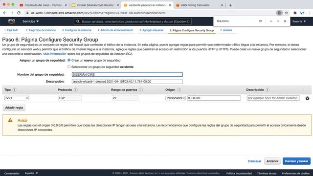 2.2 - INSTALAR SIBERIAN CMS - AWS / HESTIA CP - CREAR INSTANCIA AWS CREAR INSTANCIA EC2 смотреть онлайн