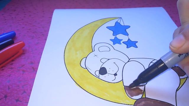 Мишка на луне/Детское видео/Раскраска Медведь смотреть онлайн