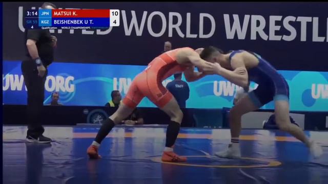 Pontevedra U23. WWWorld Championships: Ken MATSUI (JPN) - Taalaibek BEISHENBEK UULU (KGZ). смотреть онлайн
