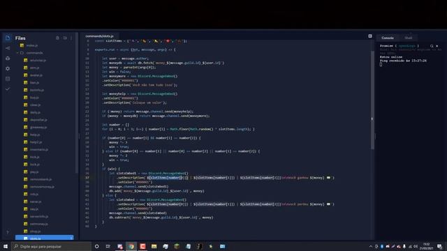 TUTORIAL COMO CRIAR COMANDO DE SLOTS (DISCORD JS V12) #11 смотреть онлайн